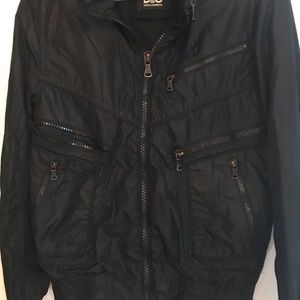 Dolce and Gabbana black front zip bomber jacket